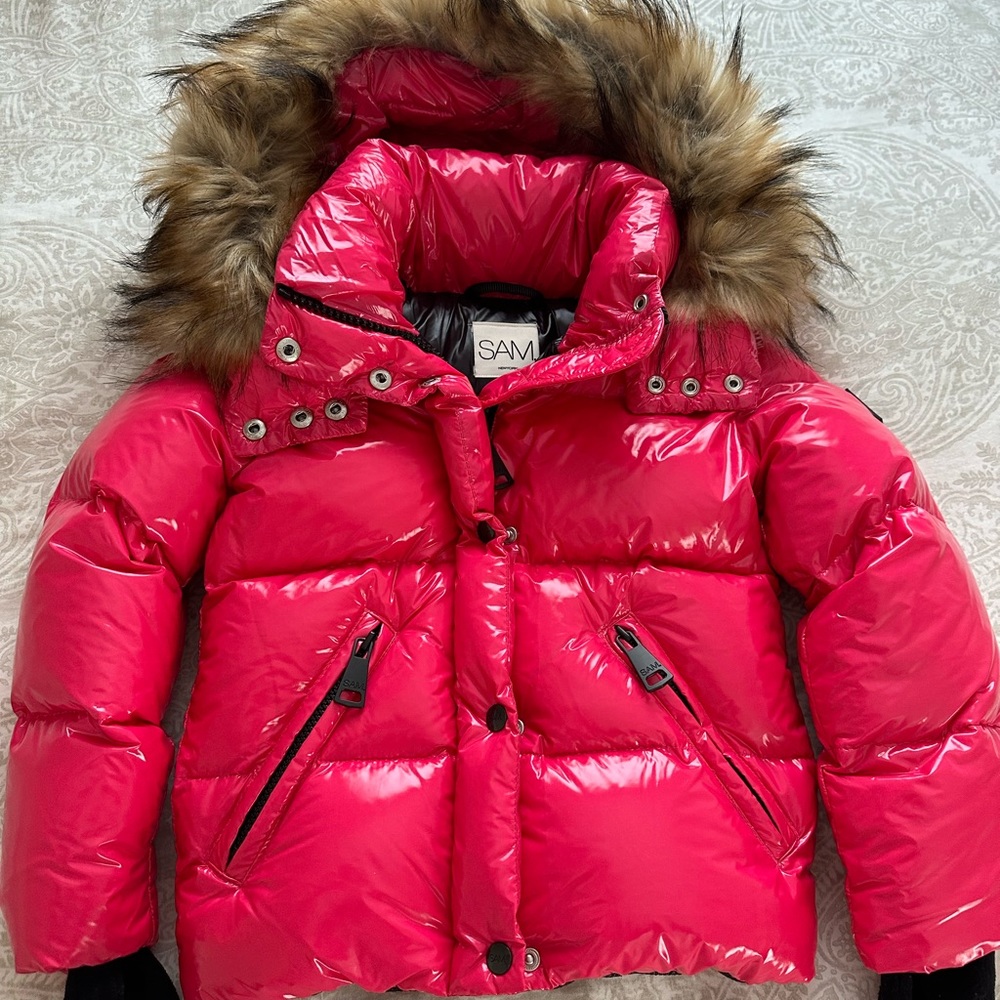 SAM coat for girls, size 6, in popsicle pink.